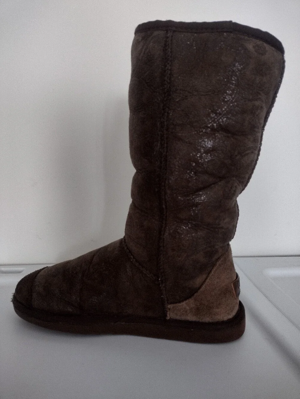 UGG Australia Women's Tall Baroque Embossed Paisley Boots, Brown, Size 6